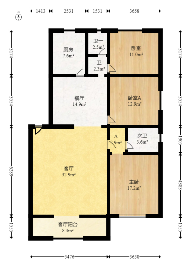 湘绣城  3室2厅2卫    60.0万 湘绣城  3室2厅2卫    60.0万户型图