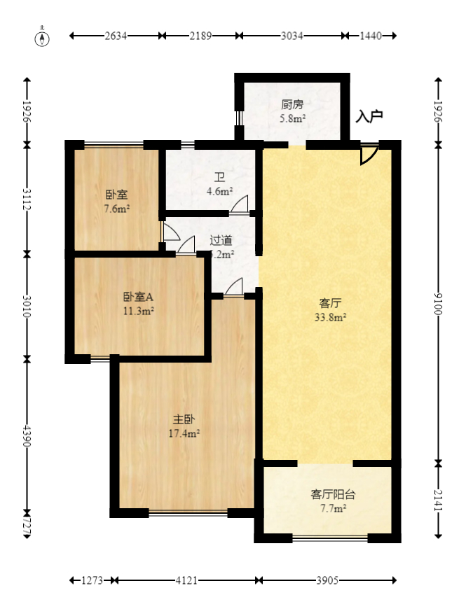 紫晶城 3室2厅1卫 69.8万 紫晶城 3室2厅1卫 69.8万户型图