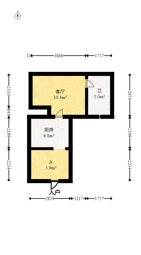 锦璨家园  1室1厅1卫   23.60万室内图1