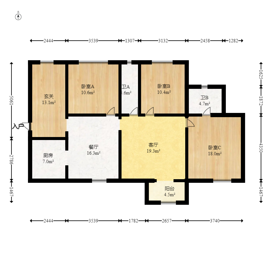 上园商住小区 4室2厅2卫 158.0万 上园商住小区 4室2厅2卫 158.0万户型图