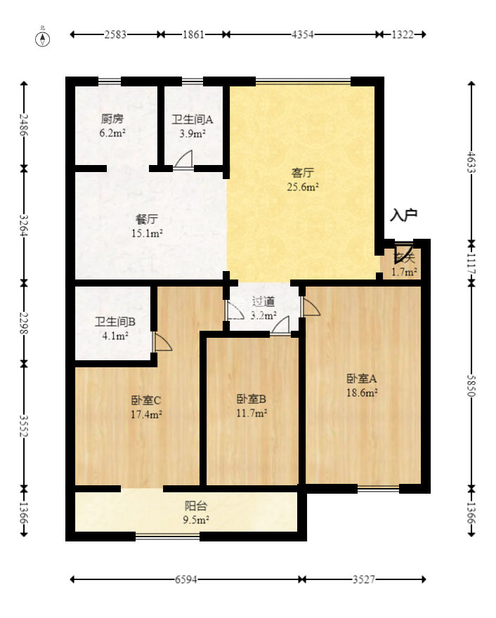 雅雀湖小区  3室2厅1卫   78.00万