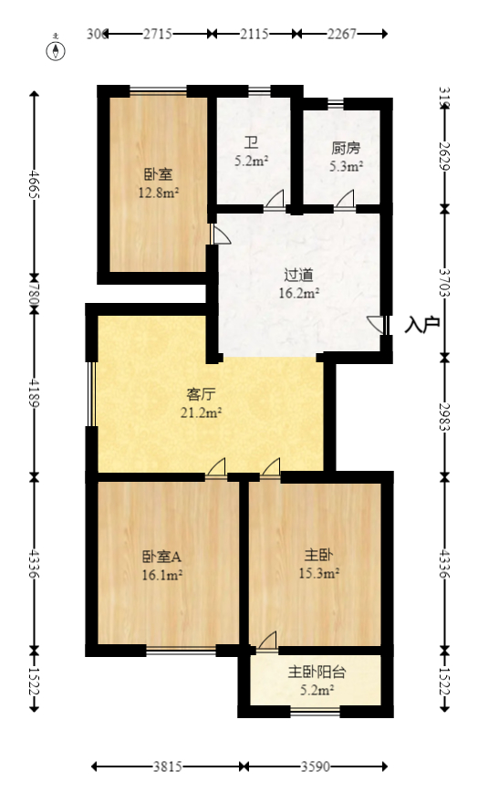 中南汽车世界  3室2厅2卫   56.00万室内图1