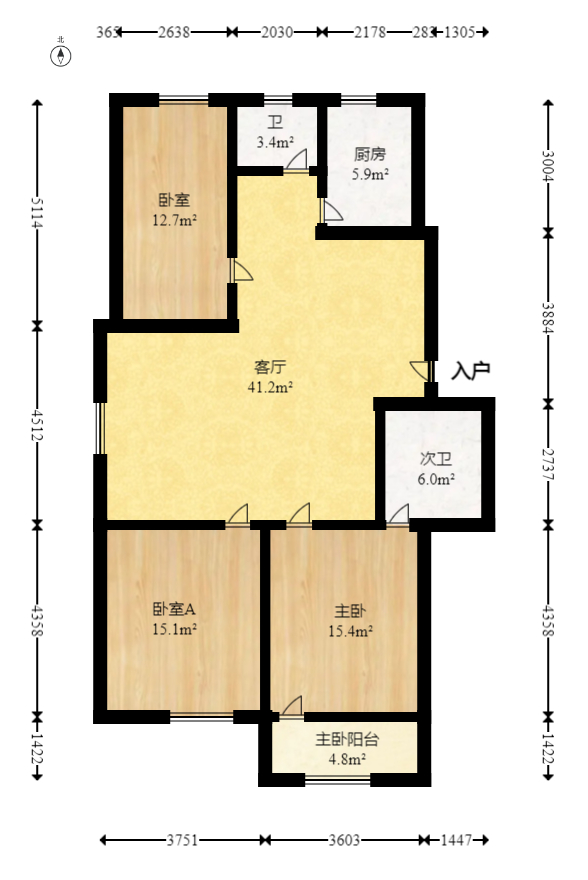 中南汽车世界 3室2厅1卫 42.80万 中南汽车世界 3室2厅1卫 42.80万户型图