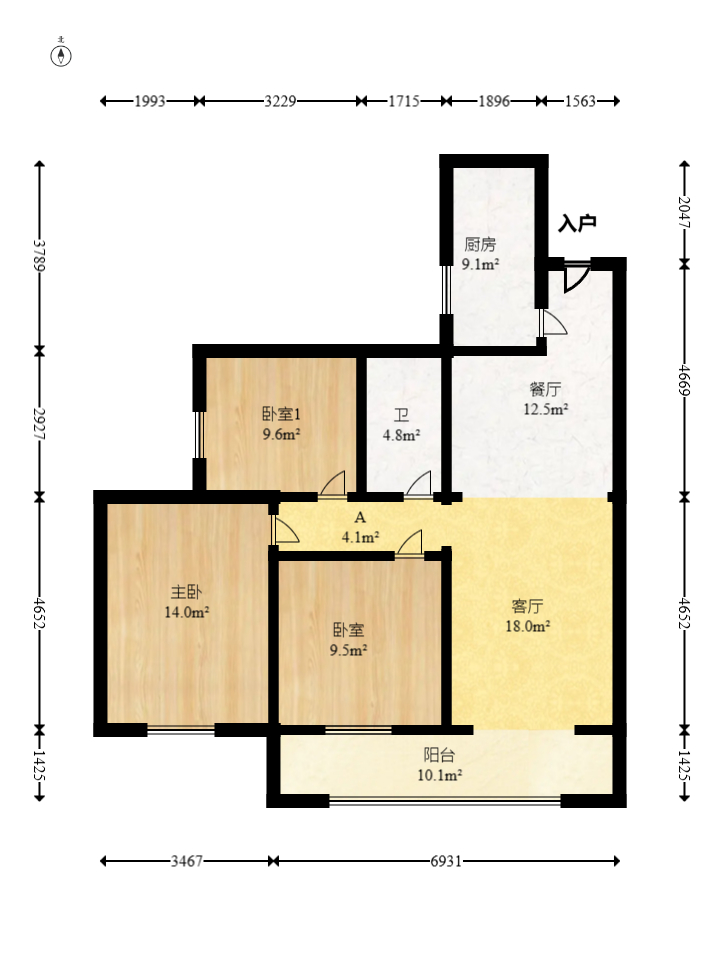 和悦城(蟠龙景苑) 3室2厅1卫 66.0万 和悦城(蟠龙景苑) 3室2厅1卫 66.0万户型图