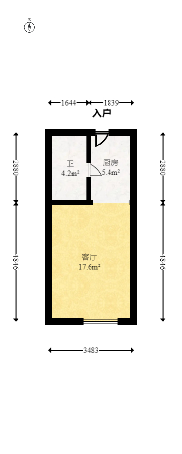 奥园城市天骄一期  1室1厅1卫   28.80万室内图1