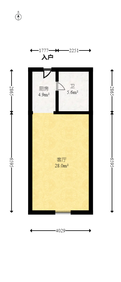 沁园春御院  1室1厅1卫   48.00万室内图1