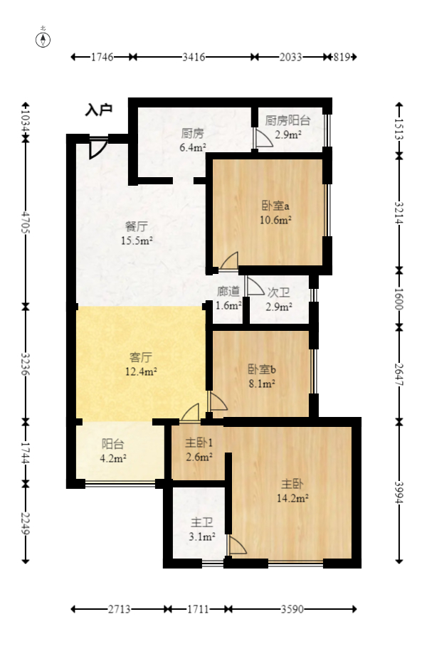 梅溪湖合能璞丽  3室2厅2卫    113.0万 梅溪湖合能璞丽  3室2厅2卫    113.0万户型图