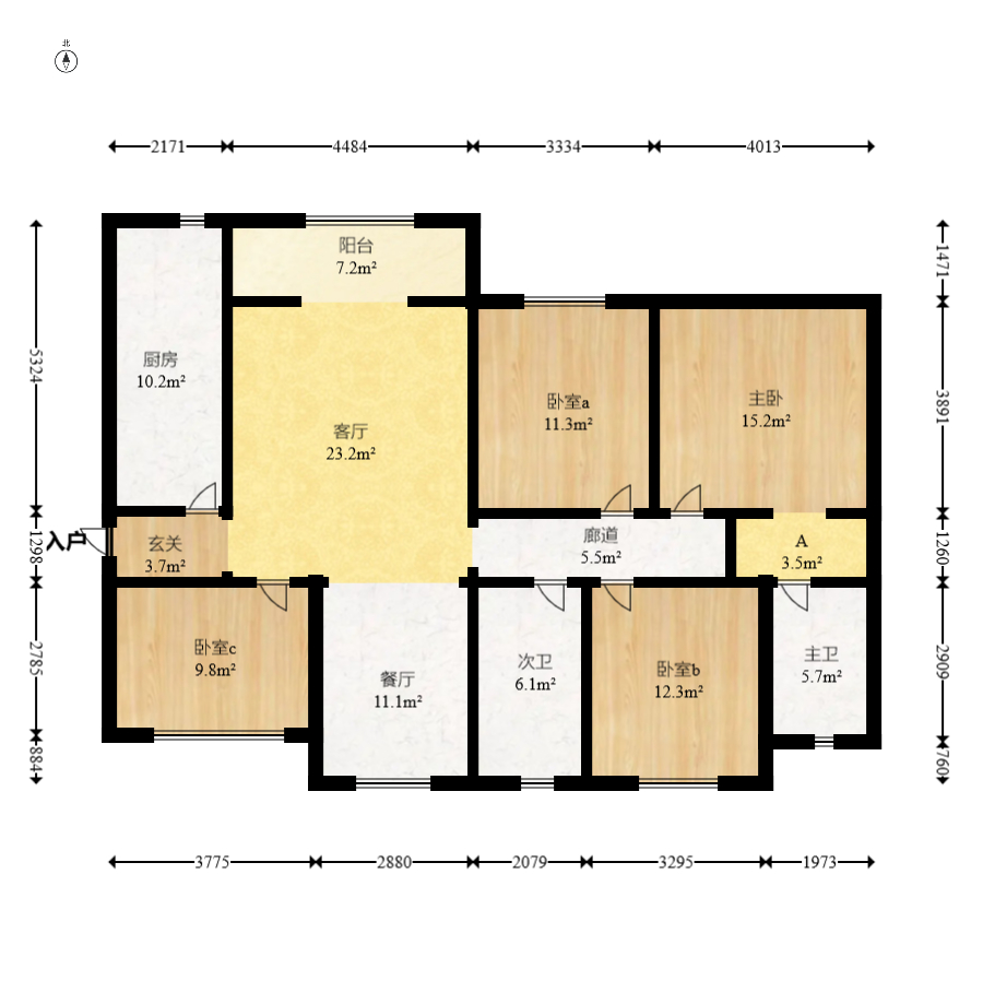 中国铁建梅溪青秀二期  4室2厅2卫    240.0万室内图1