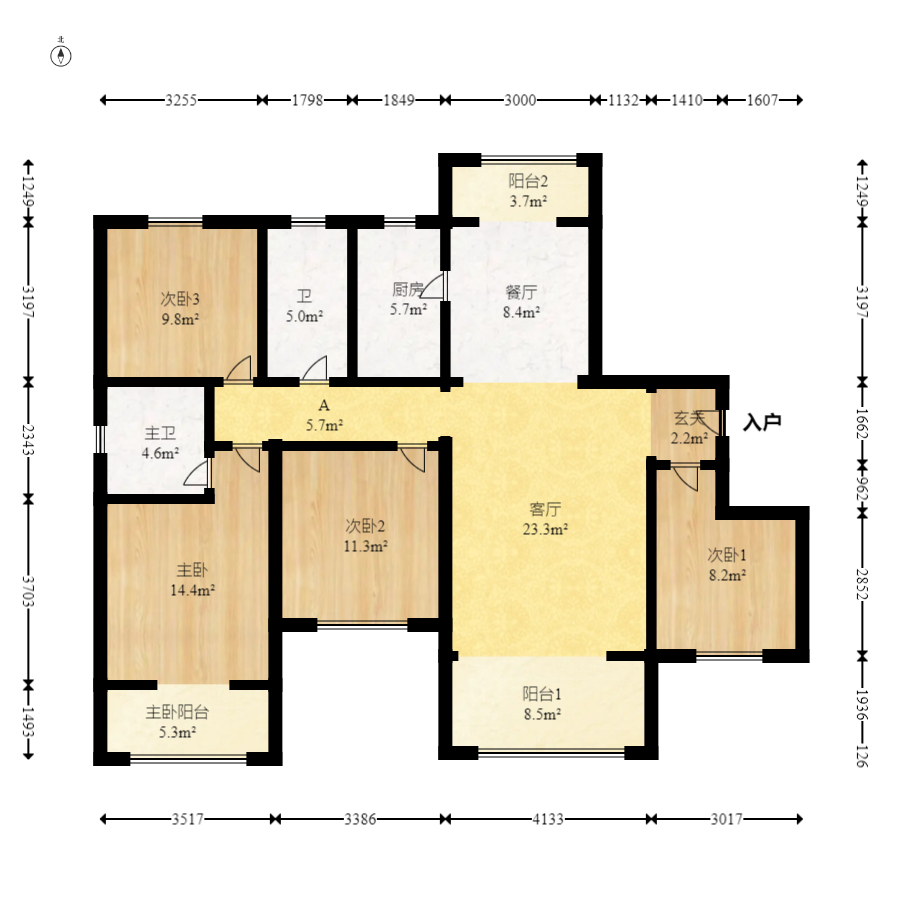 幸福考拉789 4室2厅2卫 105.0万 幸福考拉789 4室2厅2卫 105.0万户型图