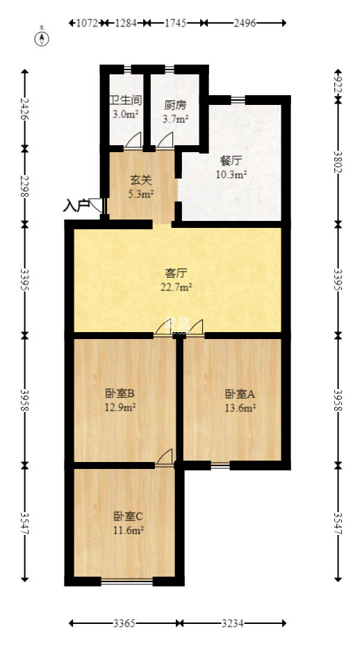 化工设计院  3室2厅1卫   69.80万