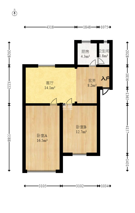 向东南社区  2室1厅1卫   38.00万