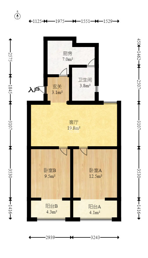 省水院宿舍  2室2厅1卫   110.00万