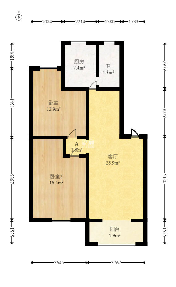 咸嘉新村悦峰园  2室2厅1卫   70.00万