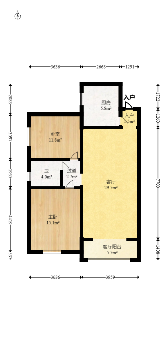 恒广国际景园一二区  2室2厅1卫    72.8万 恒广国际景园一二区  2室2厅1卫    72.8万户型图