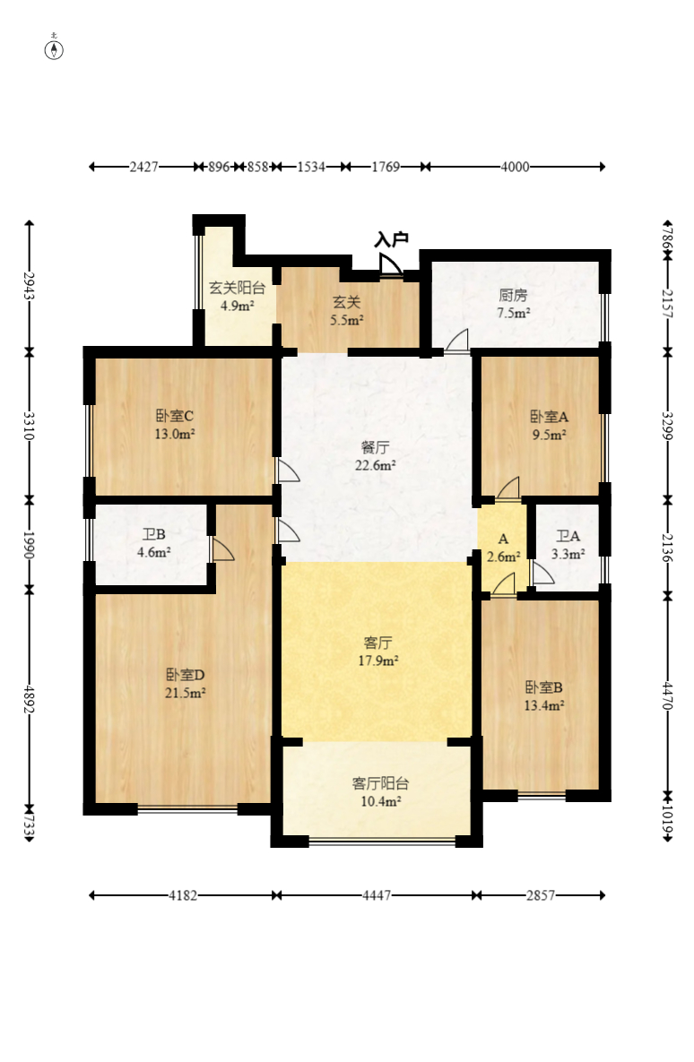 钰龙天下一期  4室2厅2卫    340.0万 钰龙天下一期  4室2厅2卫    340.0万户型图