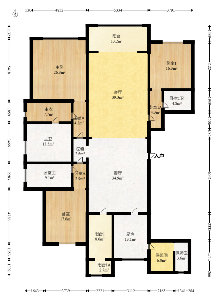 万达公馆 4室2厅5卫 549.0万 万达公馆 4室2厅5卫 549.0万户型图