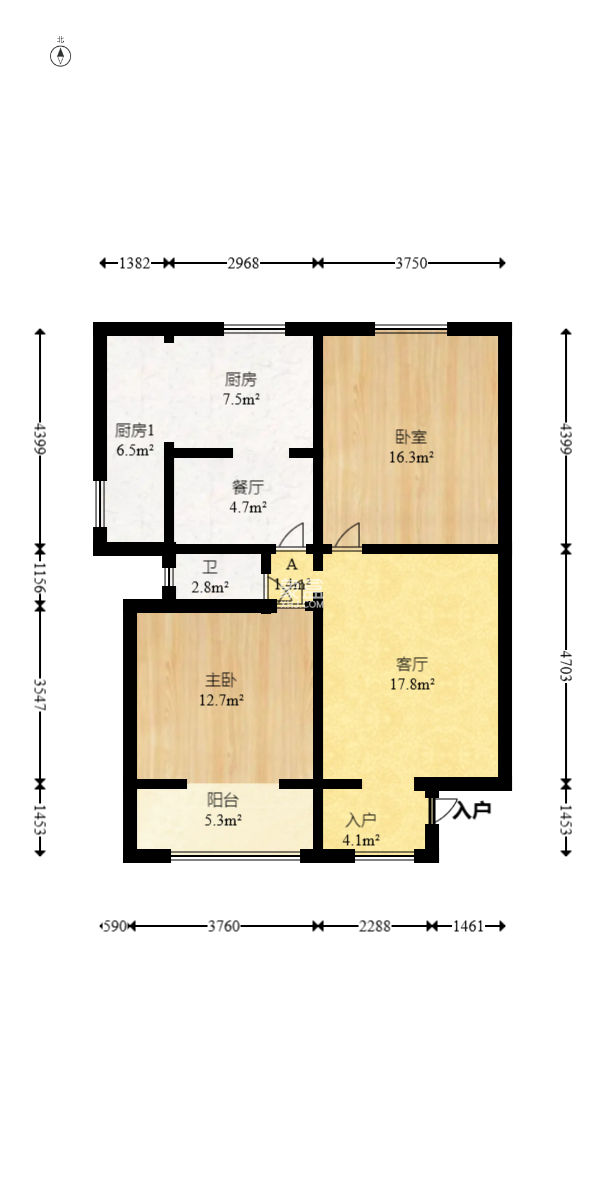湖商住宅楼  2室2厅1卫   65.00万
