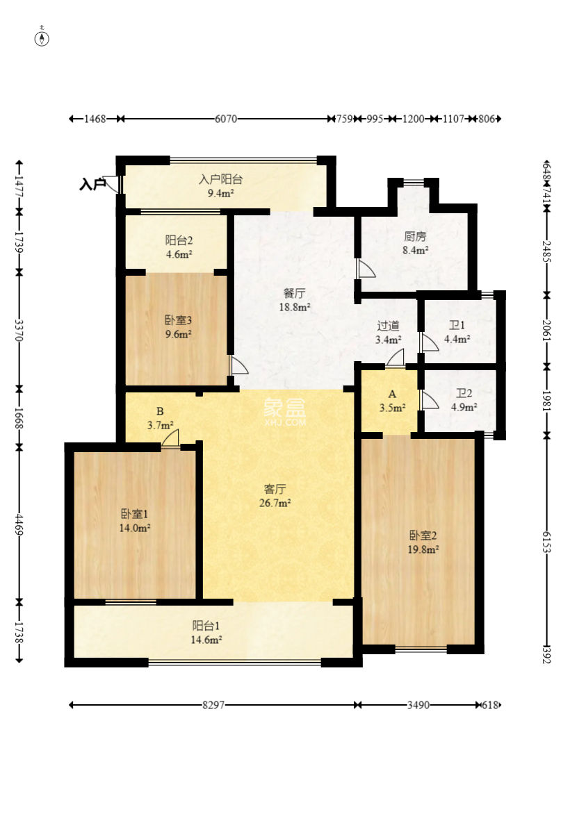 芙蓉區(qū)檢察院宿舍  3室2廳2衛(wèi)   110.00萬