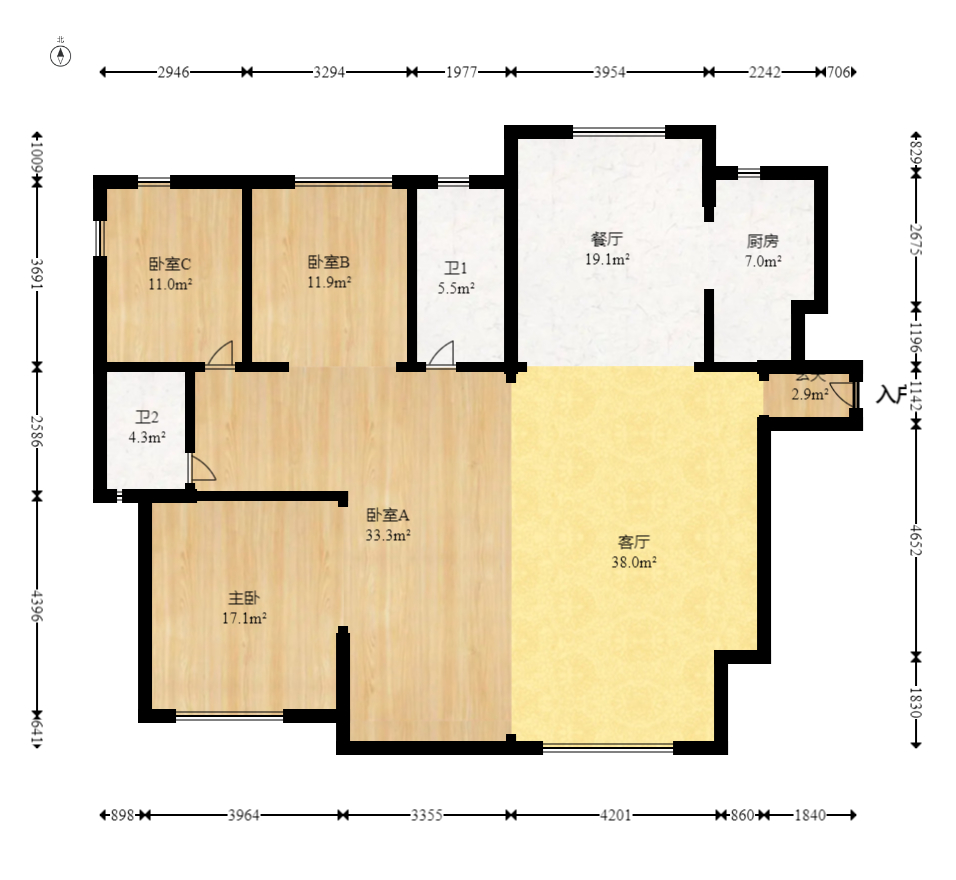 建投象山国际  4室2厅2卫   160.00万室内图1