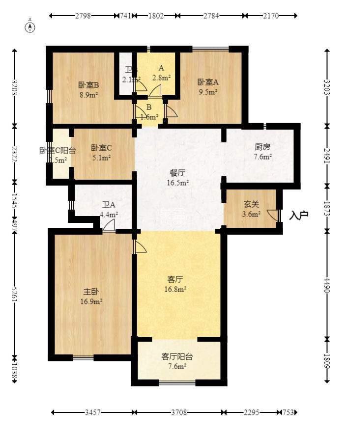 萬科里金域國際  4室2廳2衛(wèi)   258.00萬
