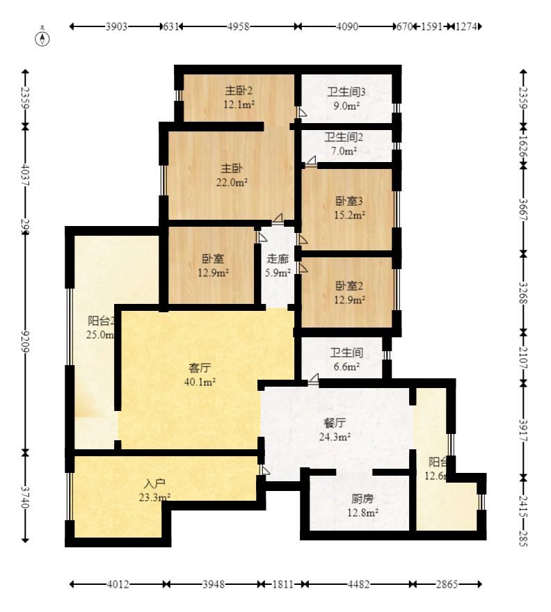 盛隆佳园  5室2厅2卫   218.80万室内图1