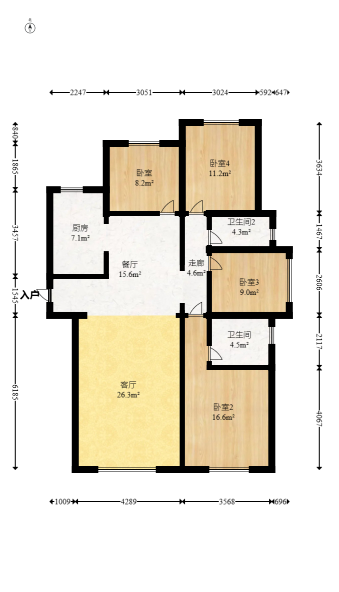 辉宏橄榄城  4室2厅2卫    76.8万 辉宏橄榄城  4室2厅2卫    76.8万户型图