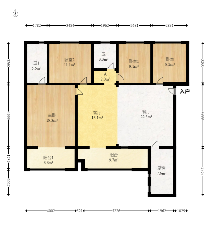 花样年华  4室2厅2卫    95.0万 花样年华  4室2厅2卫    95.0万户型图