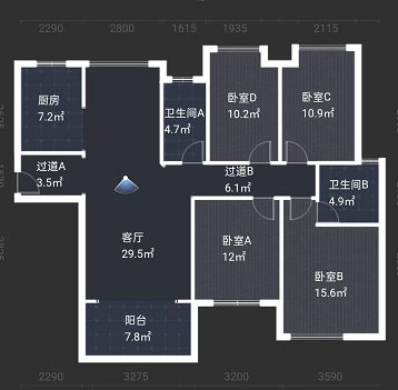 西郡佳园  4室2厅2卫    55.0万 西郡佳园  4室2厅2卫    55.0万室内图