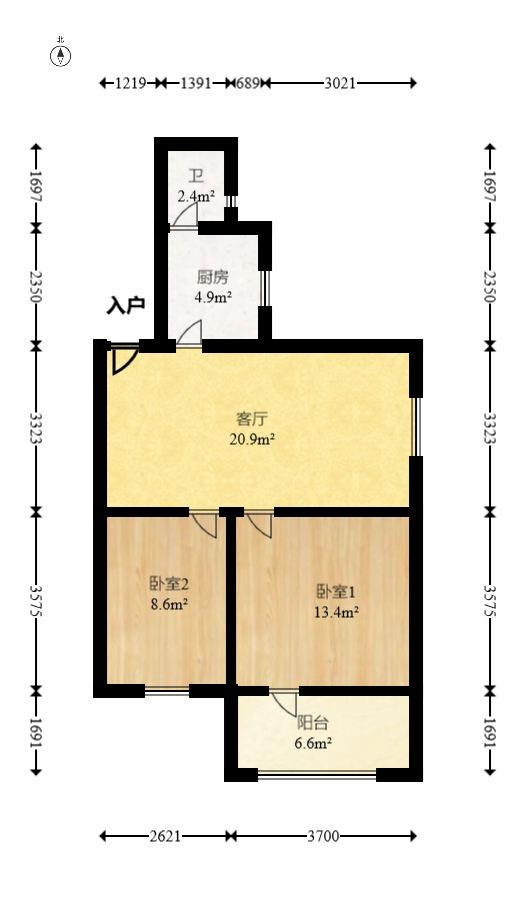 广厦新村  2室2厅1卫   25.80万室内图1