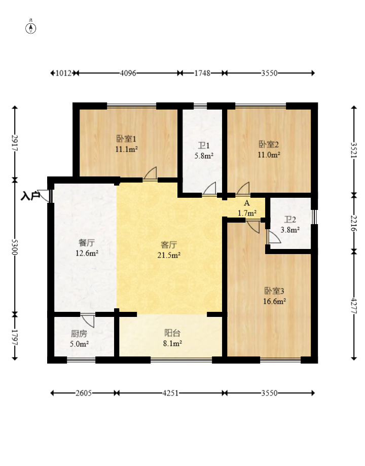 荣盛花语书苑  3室2厅2卫    115.0万 荣盛花语书苑  3室2厅2卫    115.0万户型图