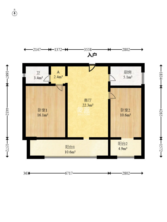 古堆山巷  2室2厅1卫   46.80万