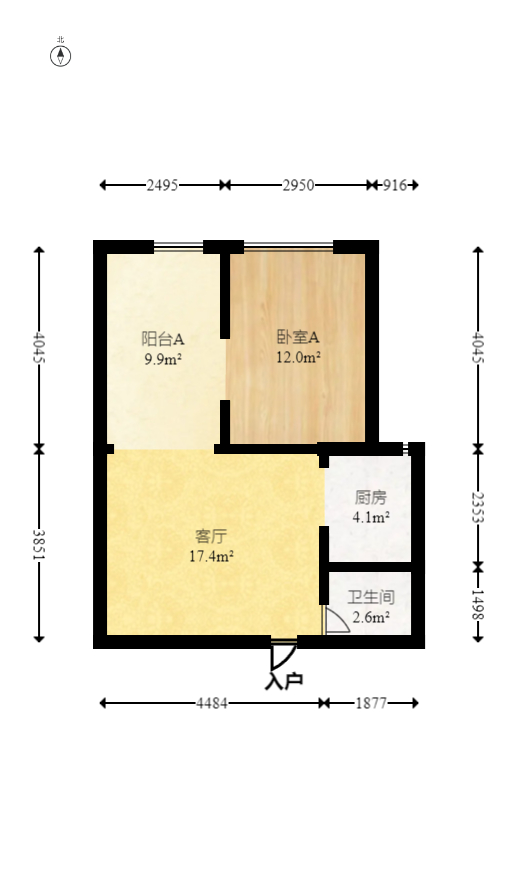 建鸿达华都（华都小户型及大华写字楼）  1室1厅1卫   65.00万室内图1