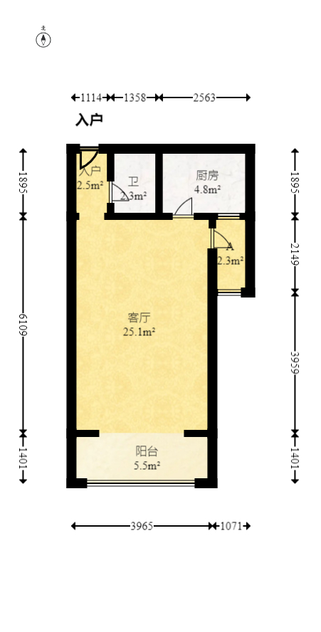 蓝山郡  1室1厅1卫   36.80万室内图1