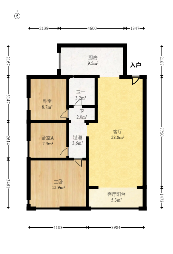 蓝山郡  3室2厅1卫   71.00万室内图1