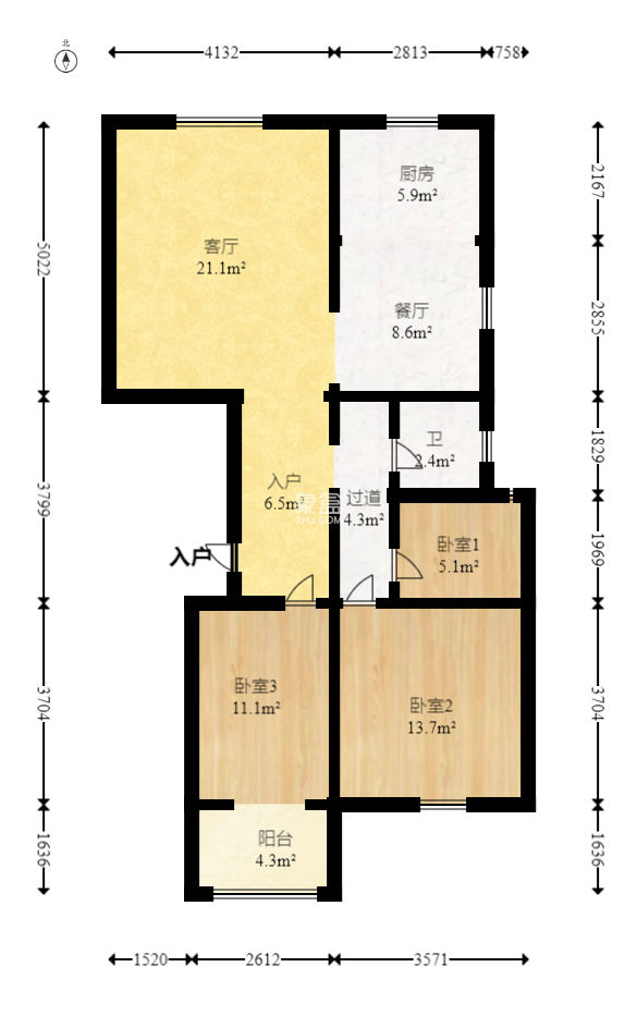 锦湘国际星城二期（锦雅苑）  2室2厅1卫    85.0万