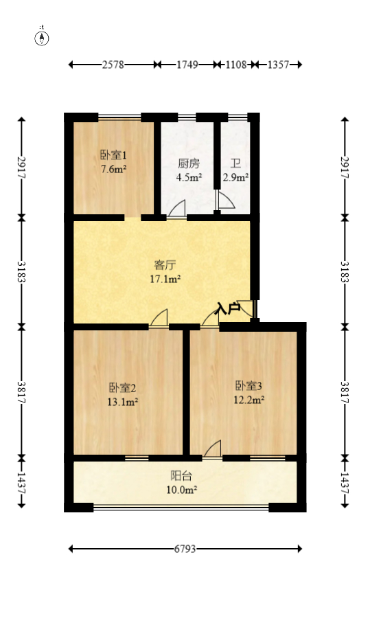 中建五局信和苑四区  2室2厅1卫   45.00万室内图1