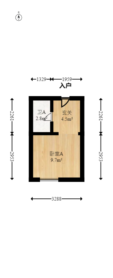龙湖铂金岛  1室1厅1卫   28.00万室内图1