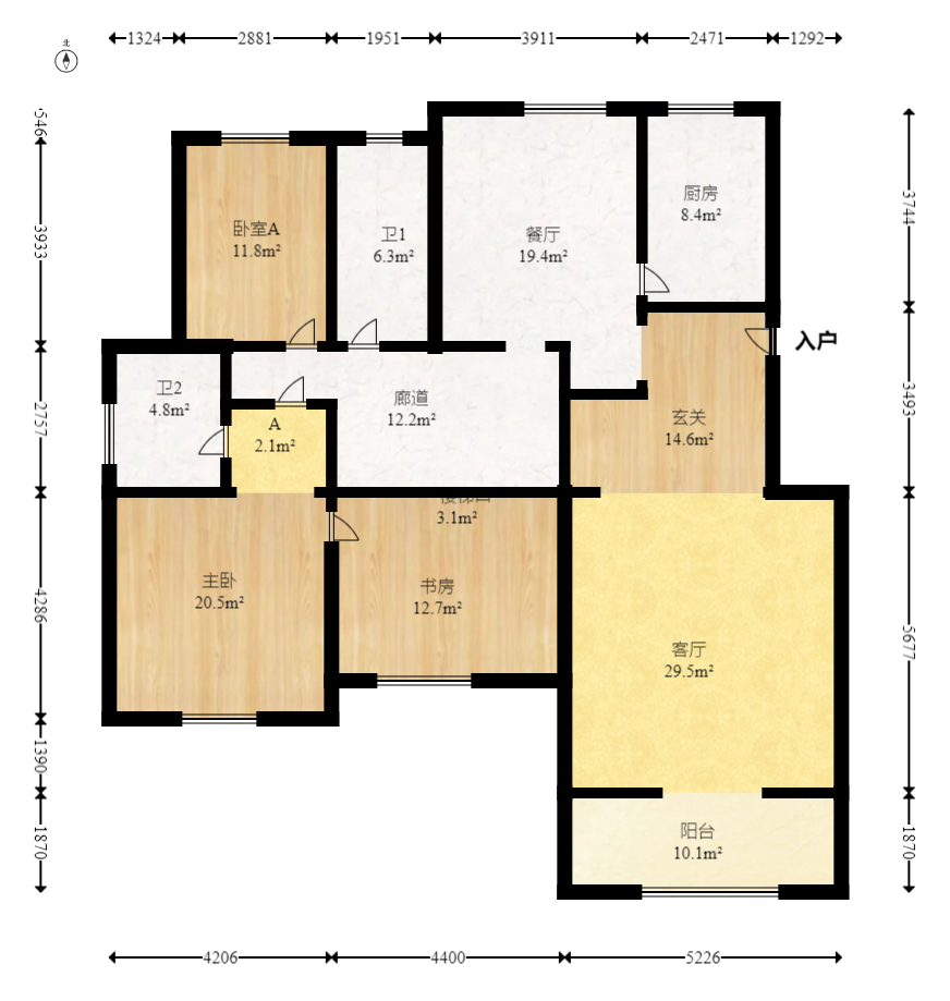 麓山里  5室2厅2卫   179.00万室内图1