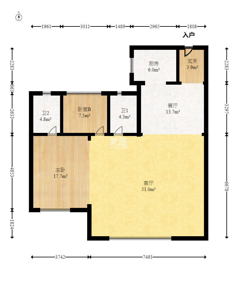 建投象山国际  3室2厅2卫   111.80万