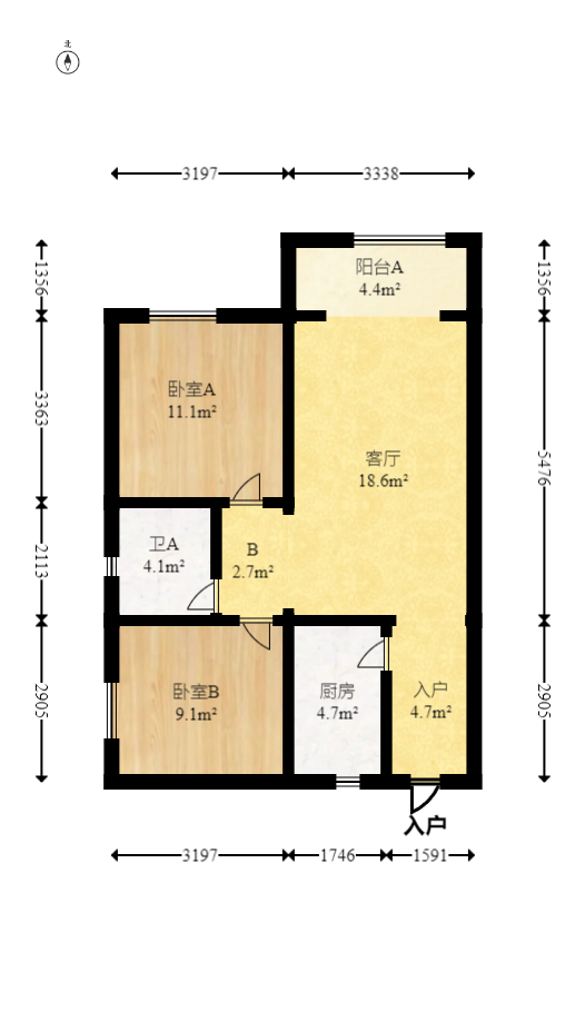 潇湘名城(新里程潇湘名城)  2室1厅1卫   72.00万室内图1