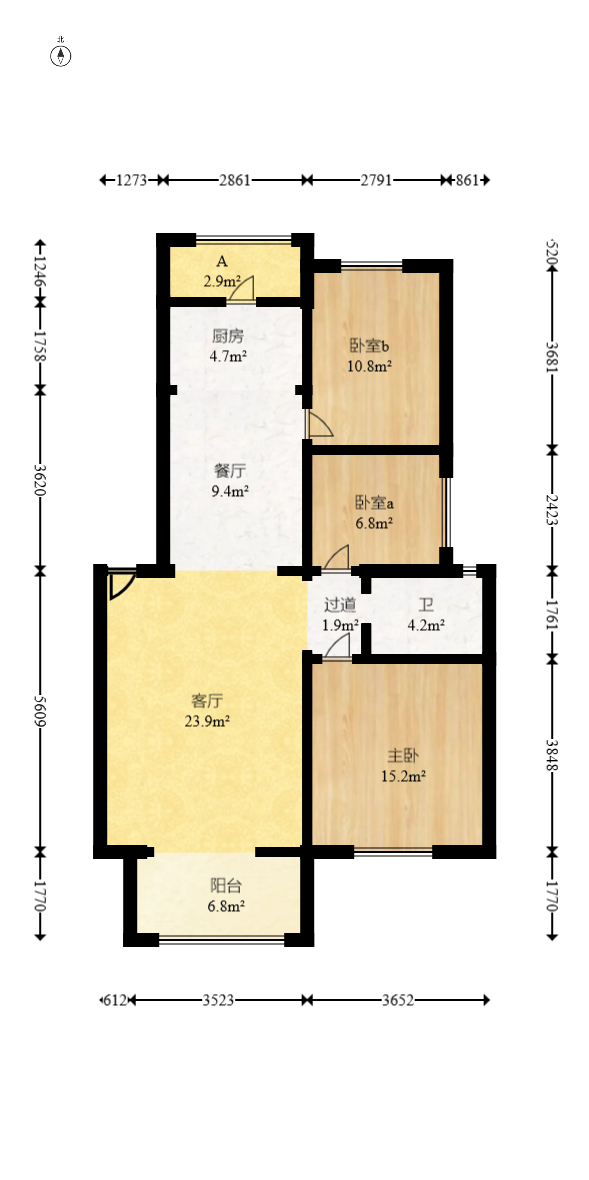 澳海澜庭  3室2厅1卫    52.0万室内图1