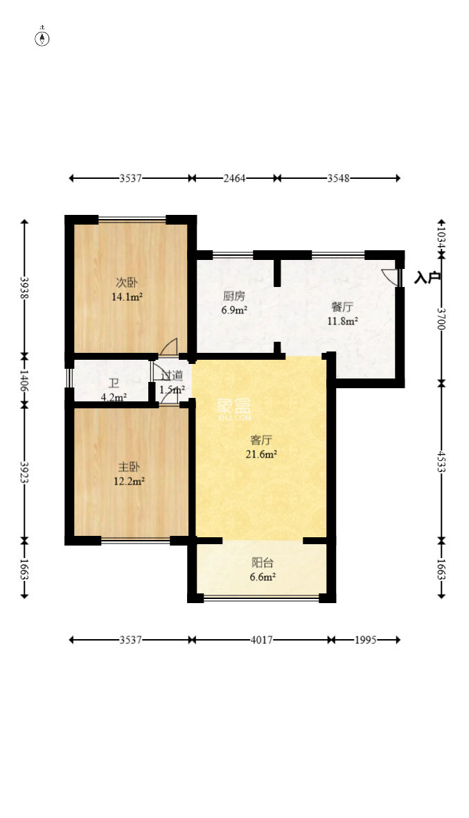 江臨天下  2室2廳1衛(wèi)   84.00萬