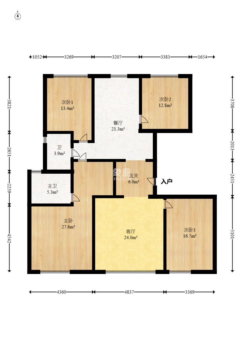东原启城  4室2厅1卫    105.0万