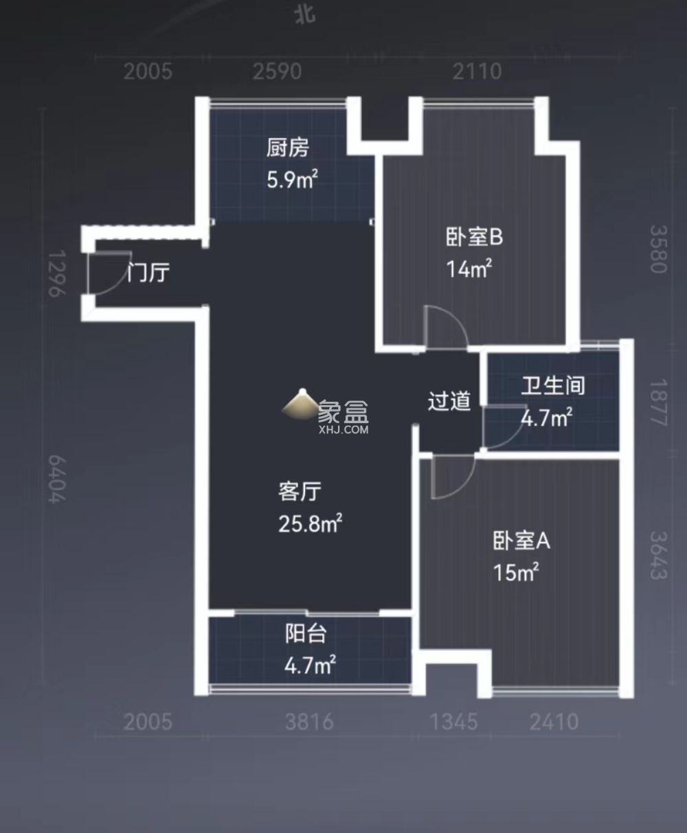 美的城二期  2室2厅1卫   36.80万