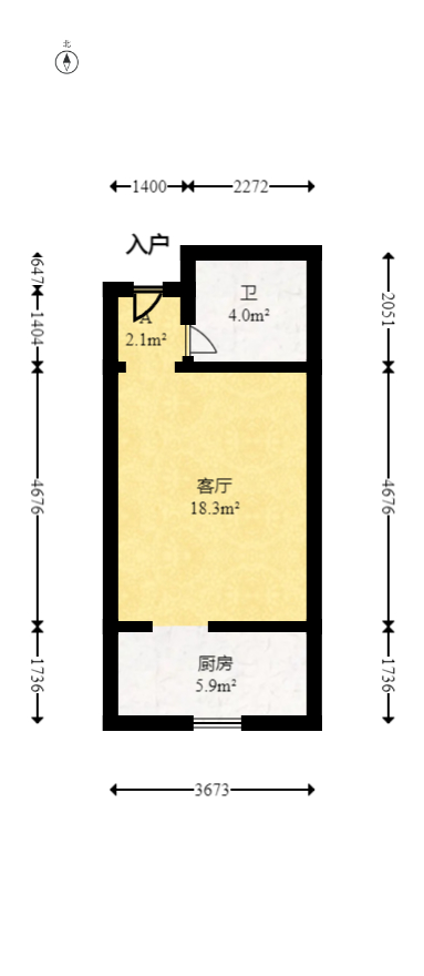 未来漫城 1室1厅1卫 38.8万 未来漫城 1室1厅1卫 38.8万户型图