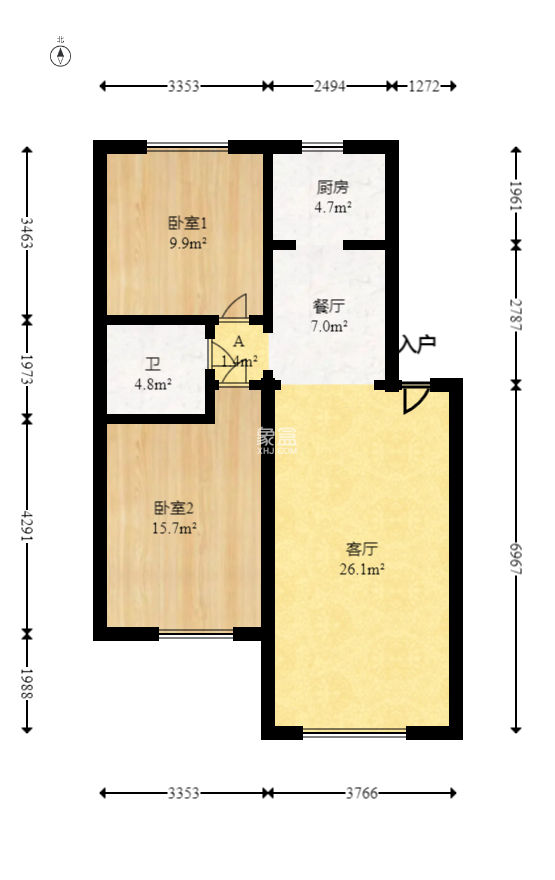 德馨园  2室2厅1卫   54.00万