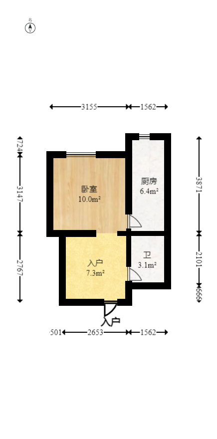 荣悦台  1室1厅1卫   40.00万室内图1