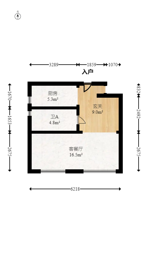 龙湖铂金岛  2室2厅1卫   99.00万室内图1