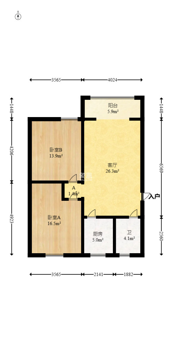 福嘉园  2室1厅1卫   55.00万