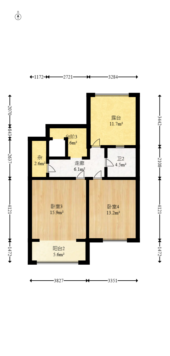 景湾小区（井湾小区）  3室2厅2卫    68.8万室内图1